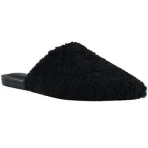 Marc Fisher Sabrinna Black Sheep Shearling Slides Sz 7.5M New Without Box
